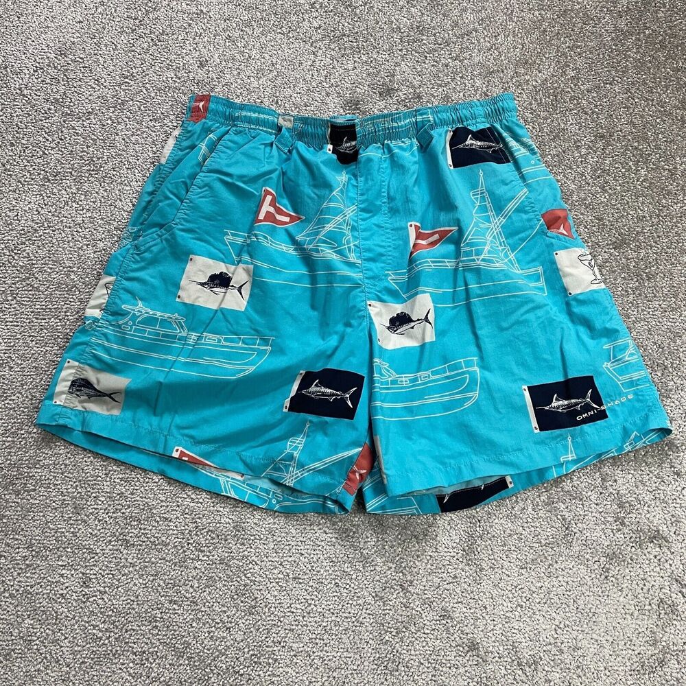 Columbia PFG Omni Shade Board Shorts Mens Large Blue Swimming Trunks Fishing